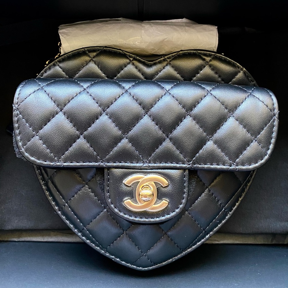 Large Black Heart Bag